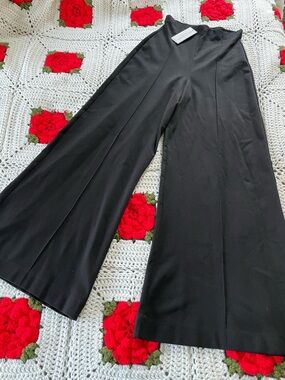 Ripley Rader Black Ponte Knit Wide Leg Pant High Waist Perfect Pant!! Size M(3)